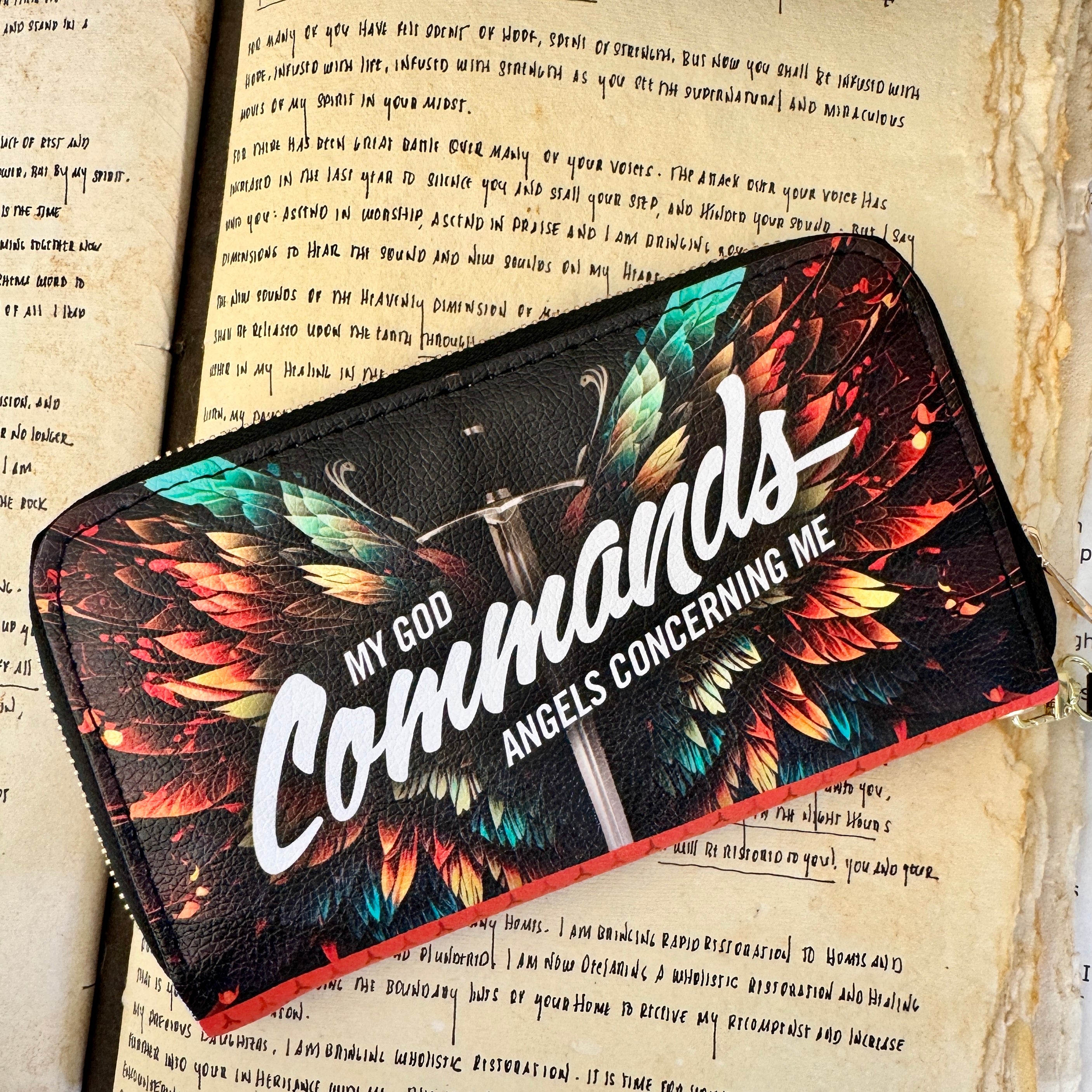 The My God Commands Angels Long Wallet