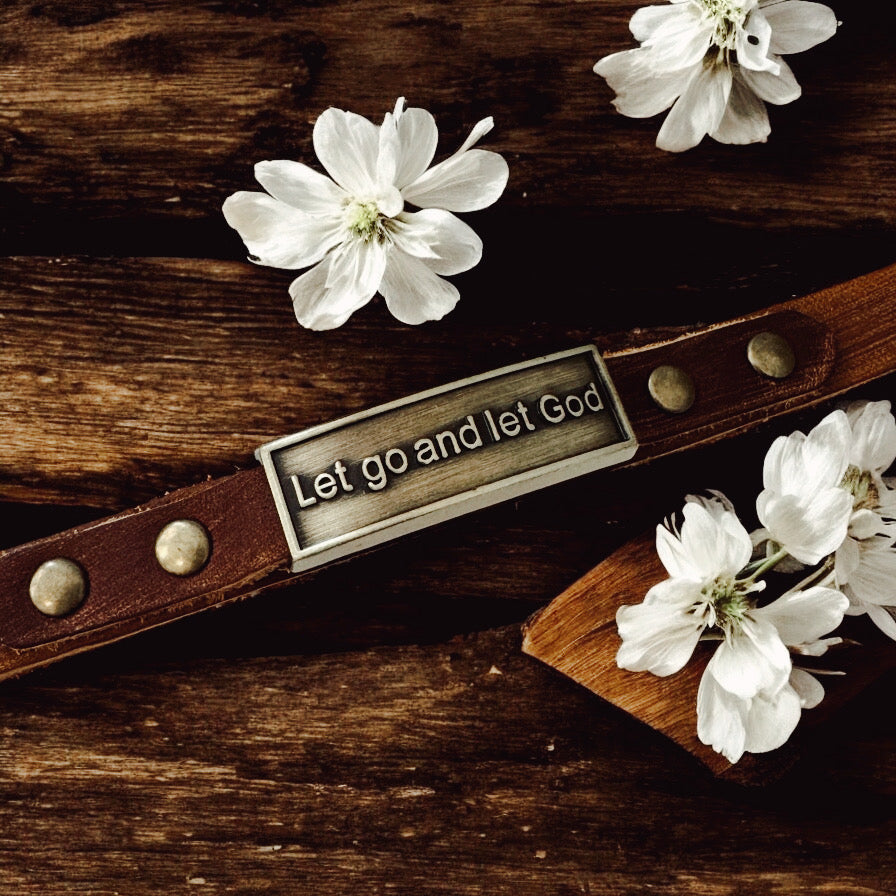 Let Go + Let God Leather Wristlet