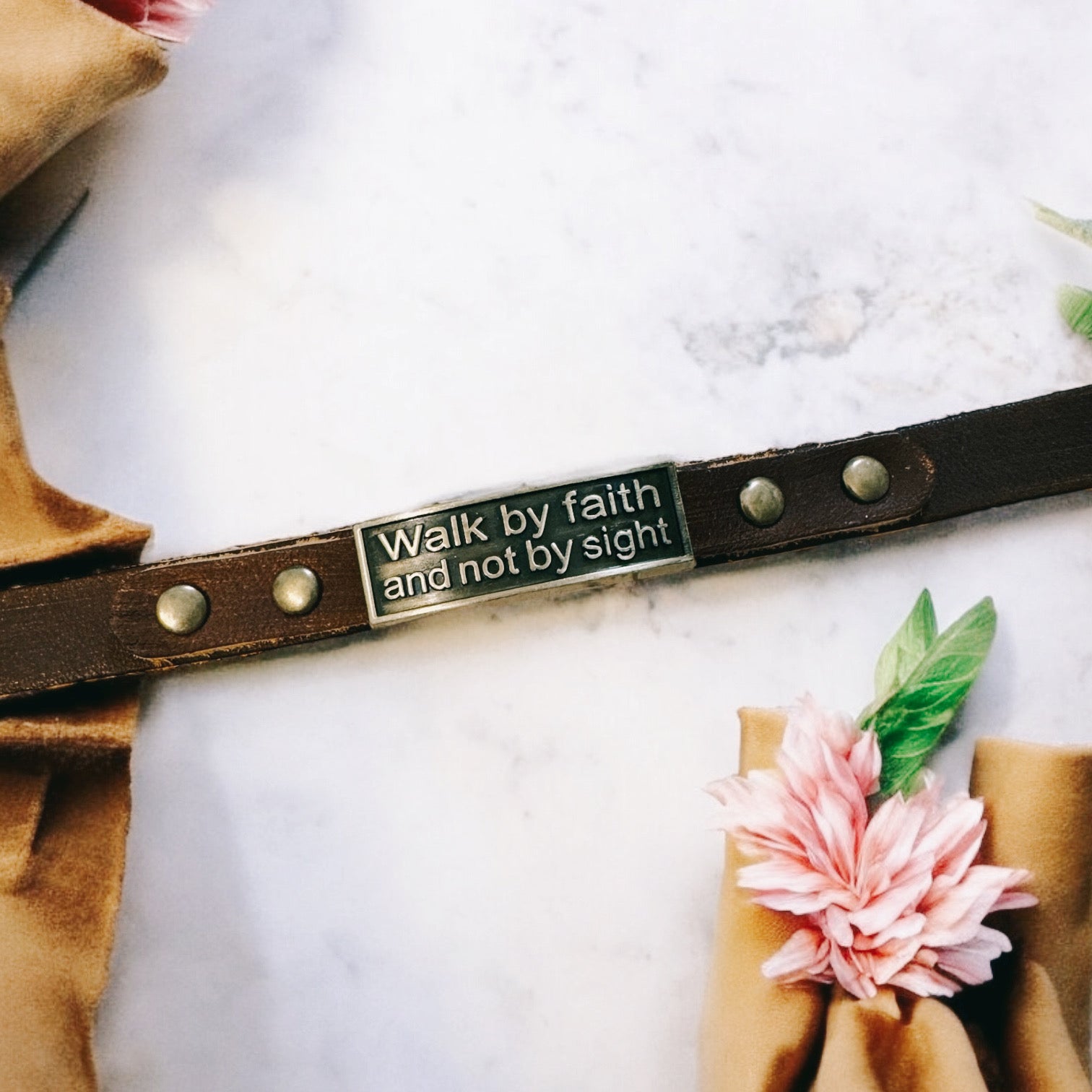 Walk by Faith Leather Wristlet