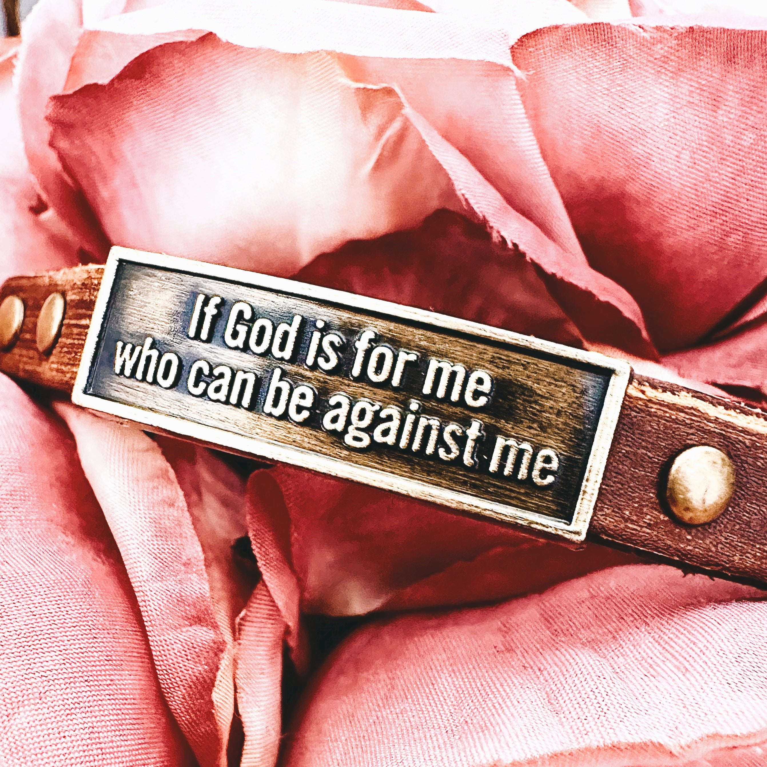 If God Is For Me Leather Wristlet