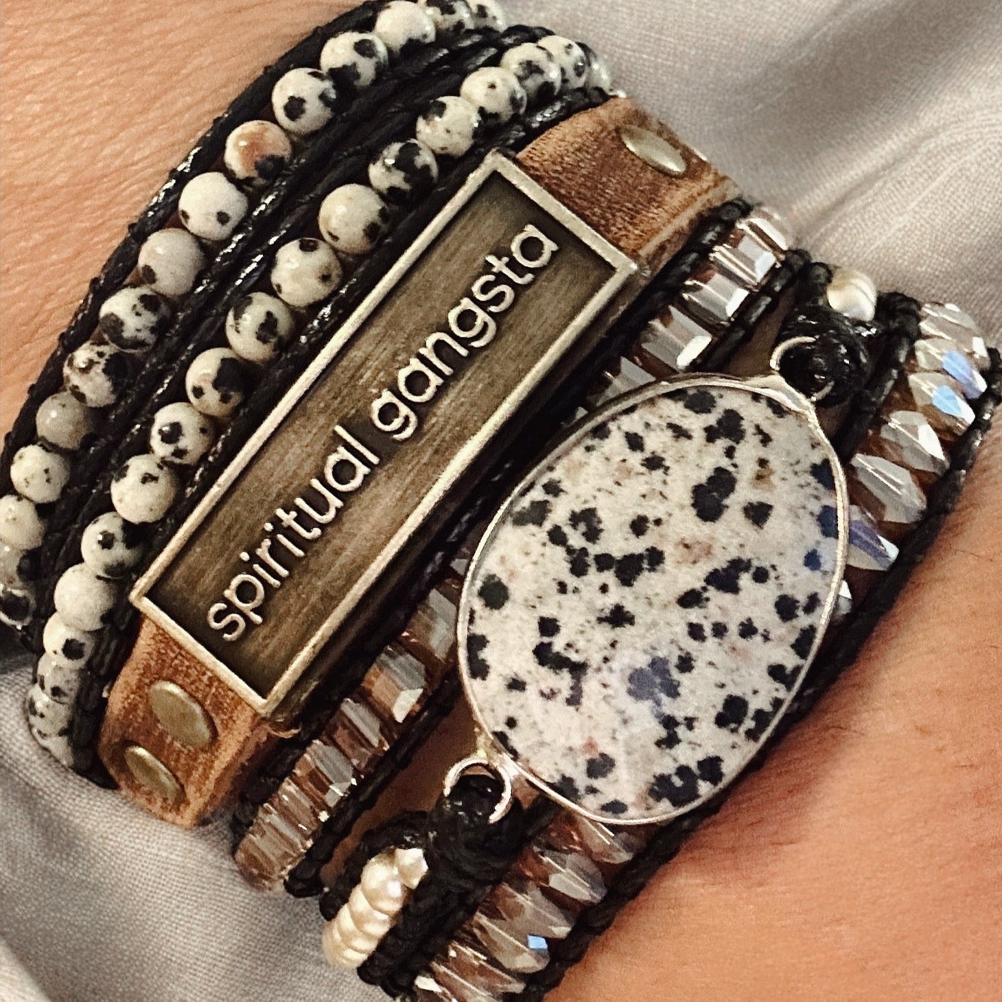 Spiritual Gangsta Leather Wristlet