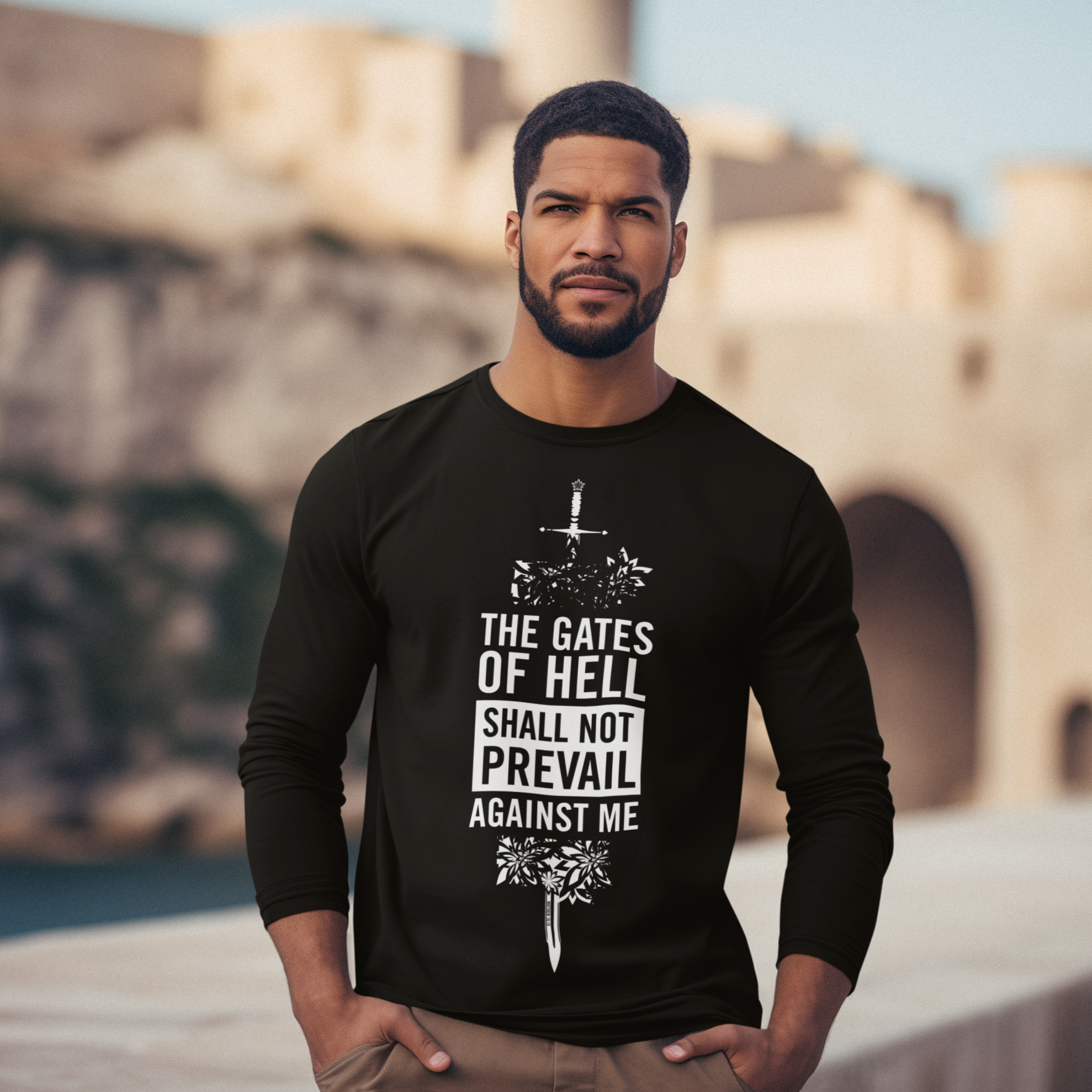 Warfare Gear: The Gates of Hell Will Not Prevail Unisex Long Sleeve Tee