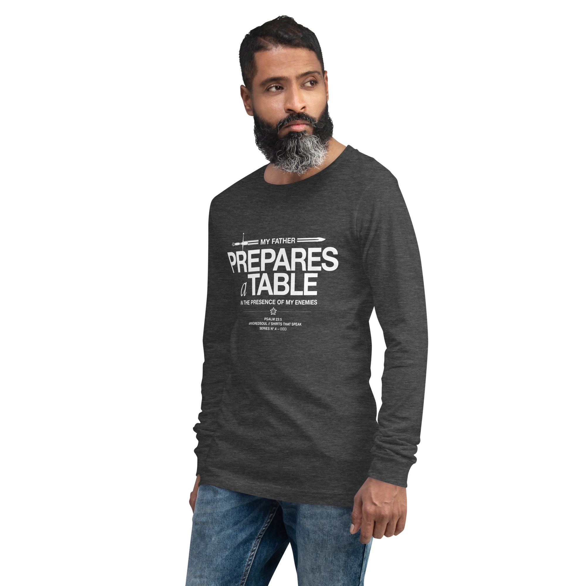 Warfare Gear: He Prepares a Table Unisex Long Sleeve Tee