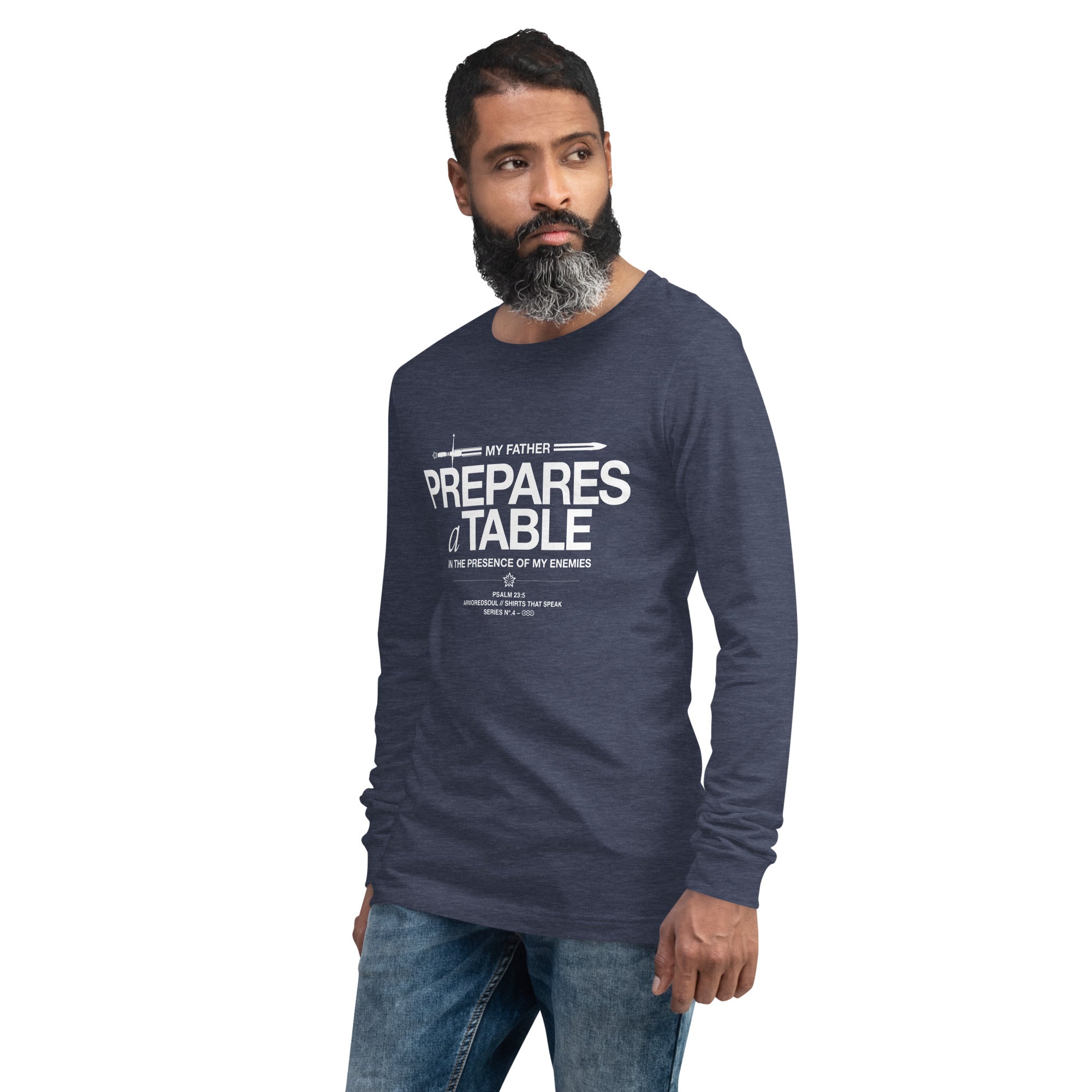 Warfare Gear: He Prepares a Table Unisex Long Sleeve Tee
