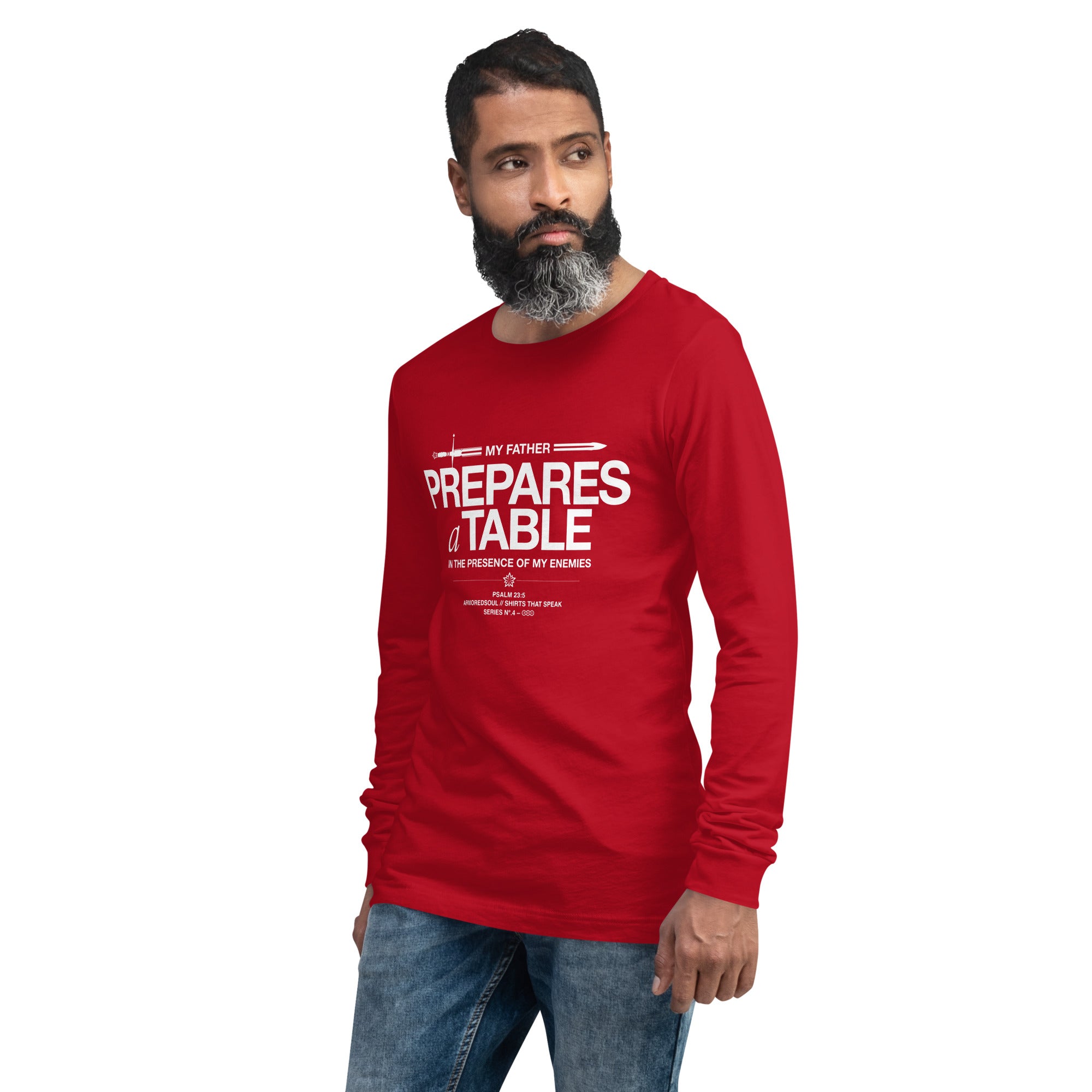 Warfare Gear: He Prepares a Table Unisex Long Sleeve Tee