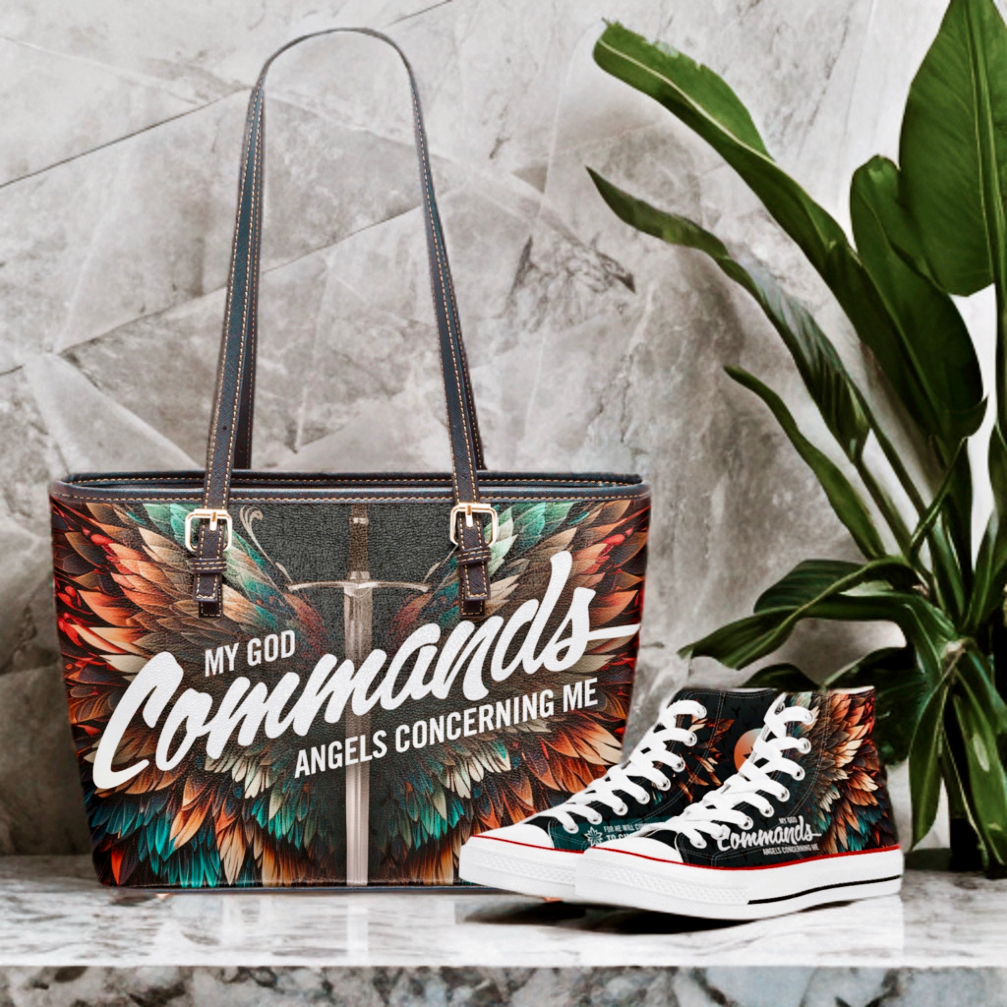 My God Commands Angels Oversized Tote