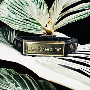 Just Breathe Leather Wristlet