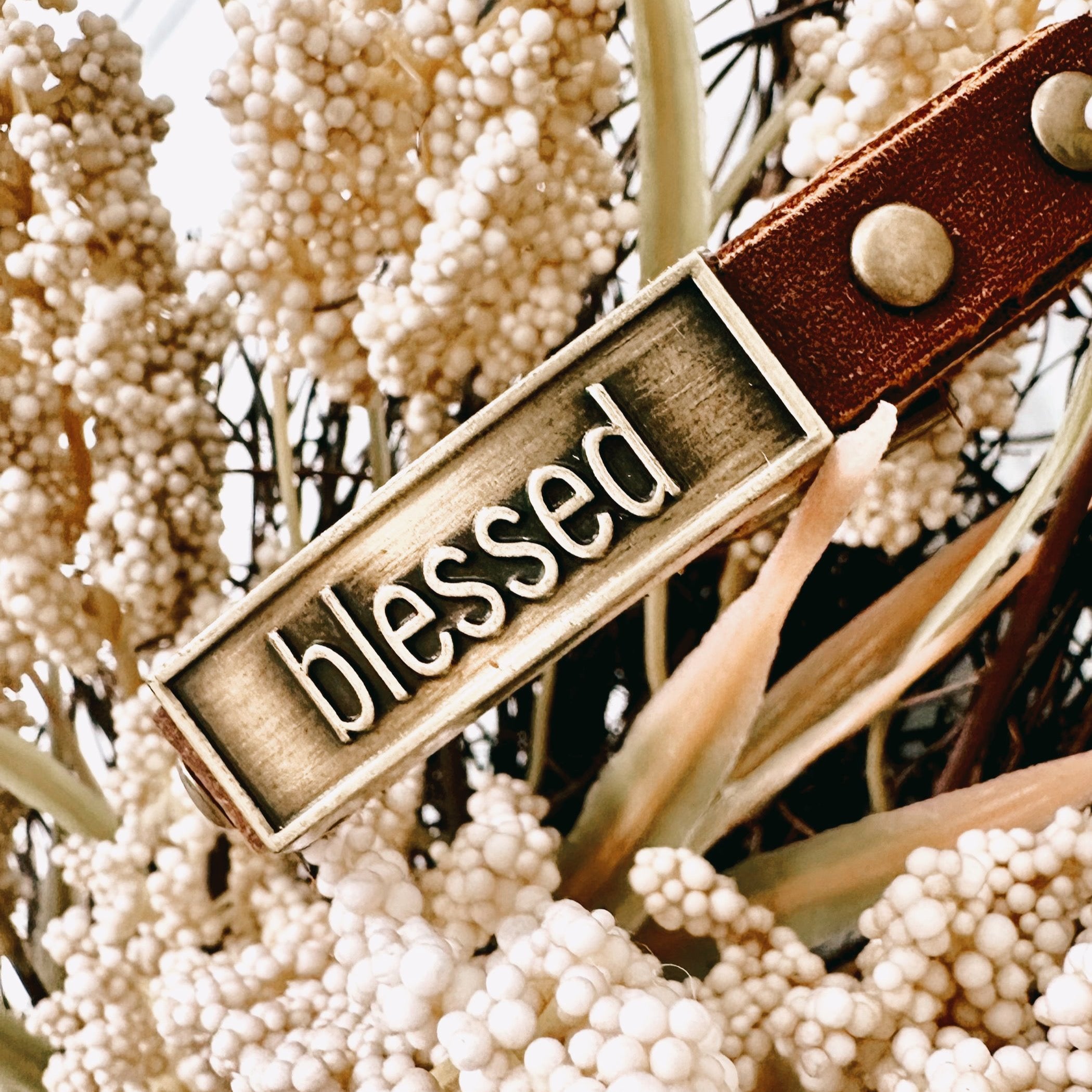 Blessed Leather Wristlet