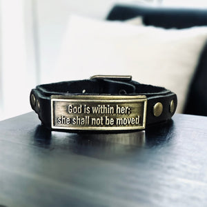 God Within Her Leather Wristlet