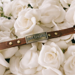 Just Breathe Leather Wristlet