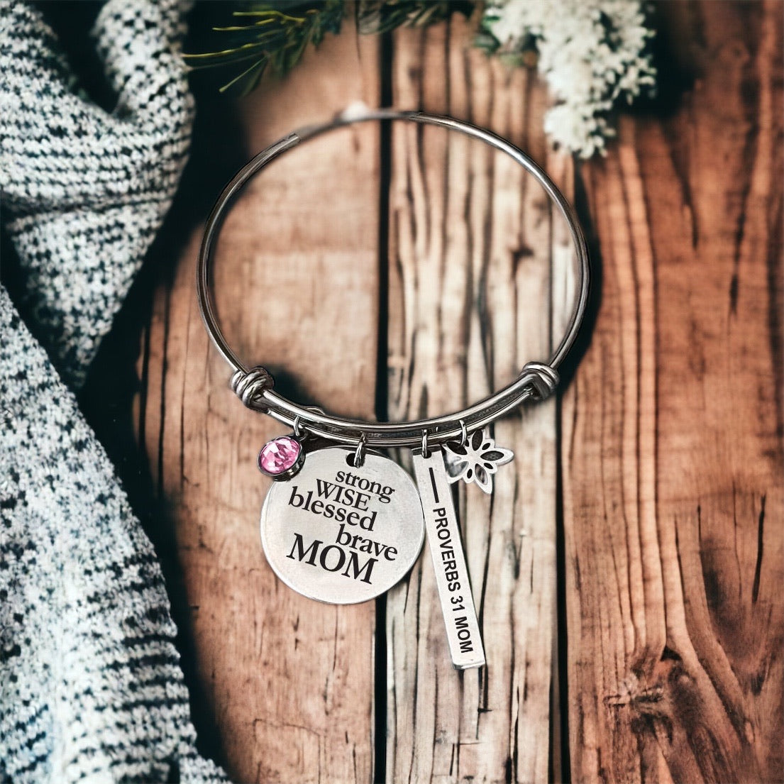 Strong Mom Charm Bracelet