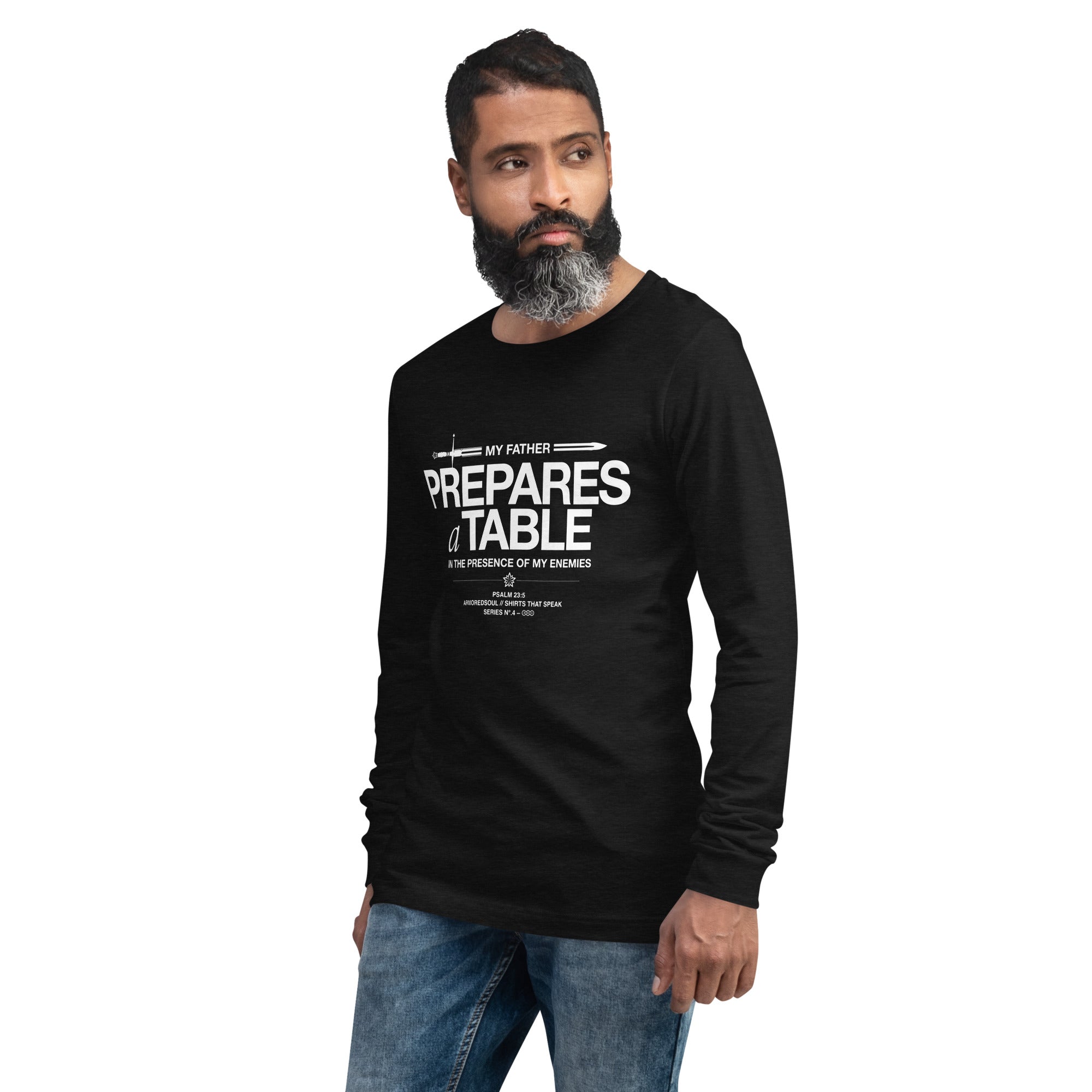 Warfare Gear: He Prepares a Table Unisex Long Sleeve Tee