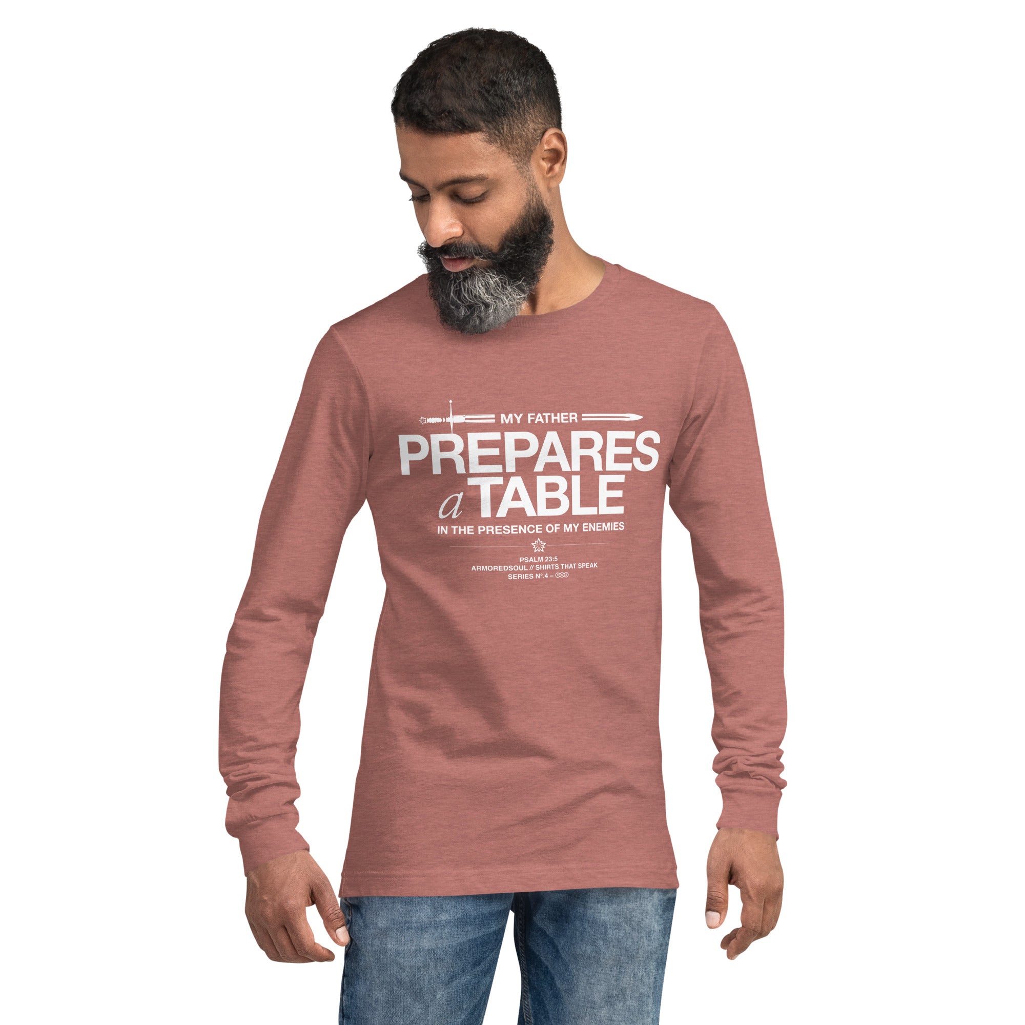 Warfare Gear: He Prepares a Table Unisex Long Sleeve Tee