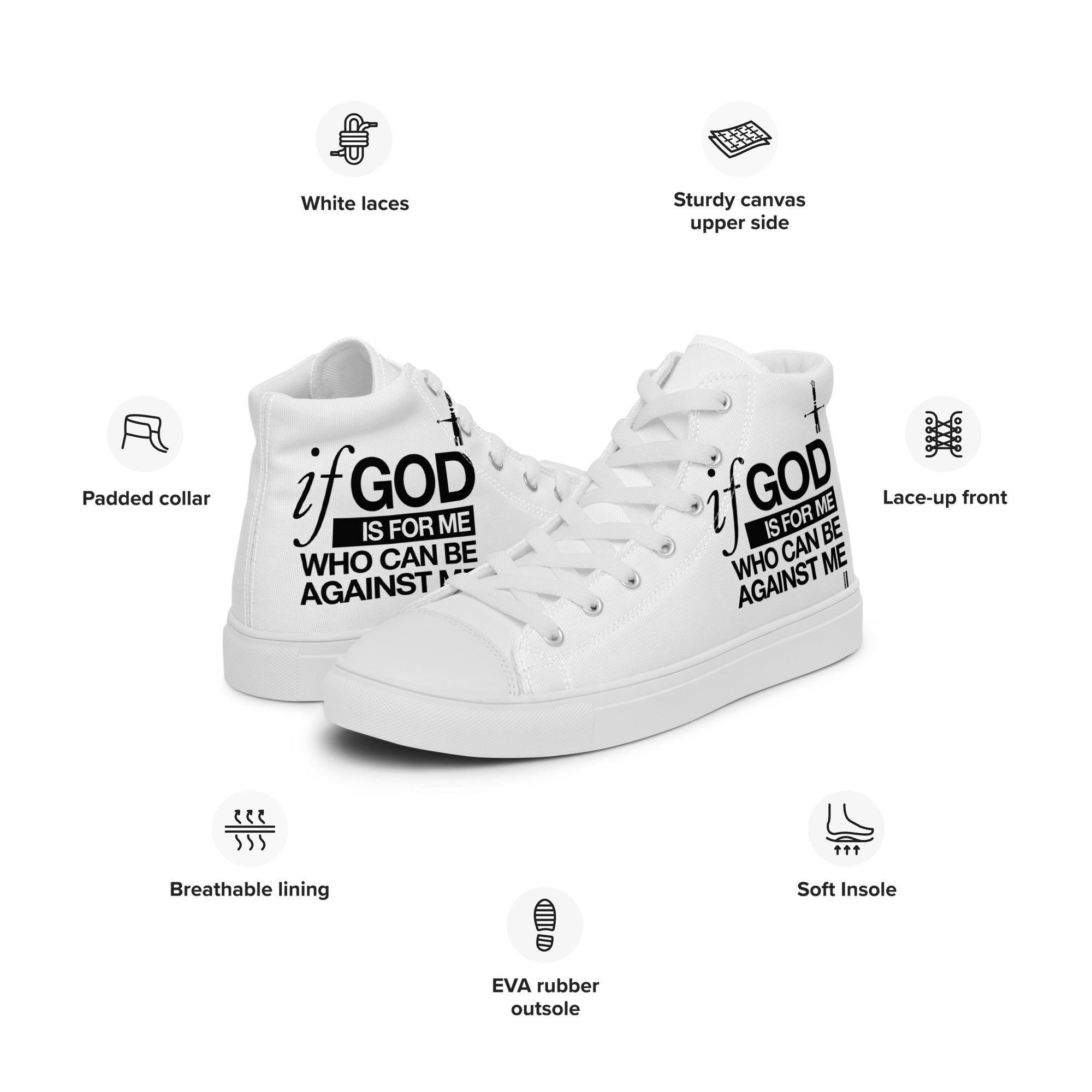 Warfare Gear: If God is For Me Women’s High Tops